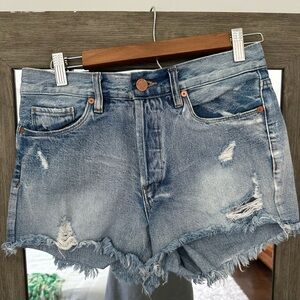 Blank NYC Light Blue Distressed Jean Shorts